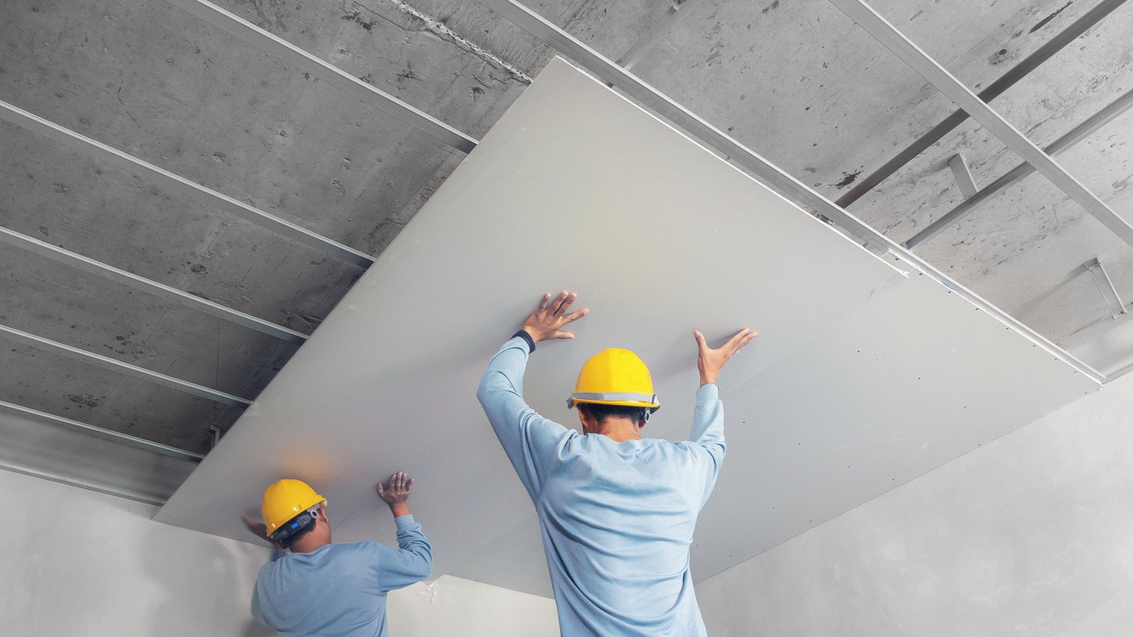 Gypsum partition installation 2